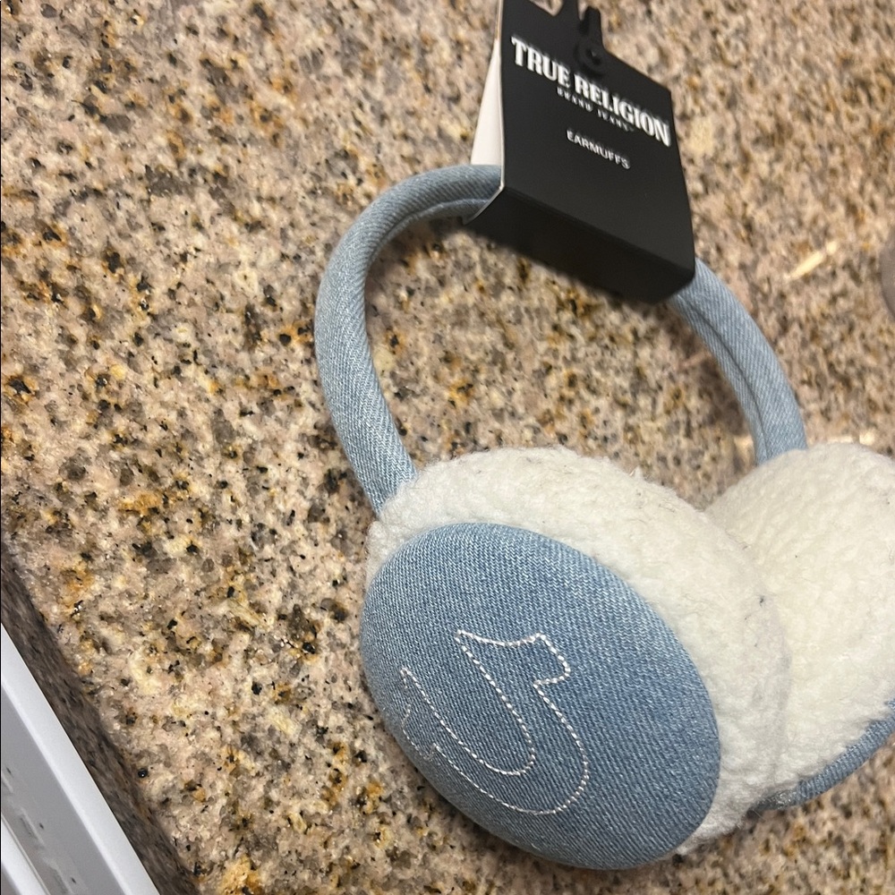 True Religion Denim and Cream On-Ear Headphones